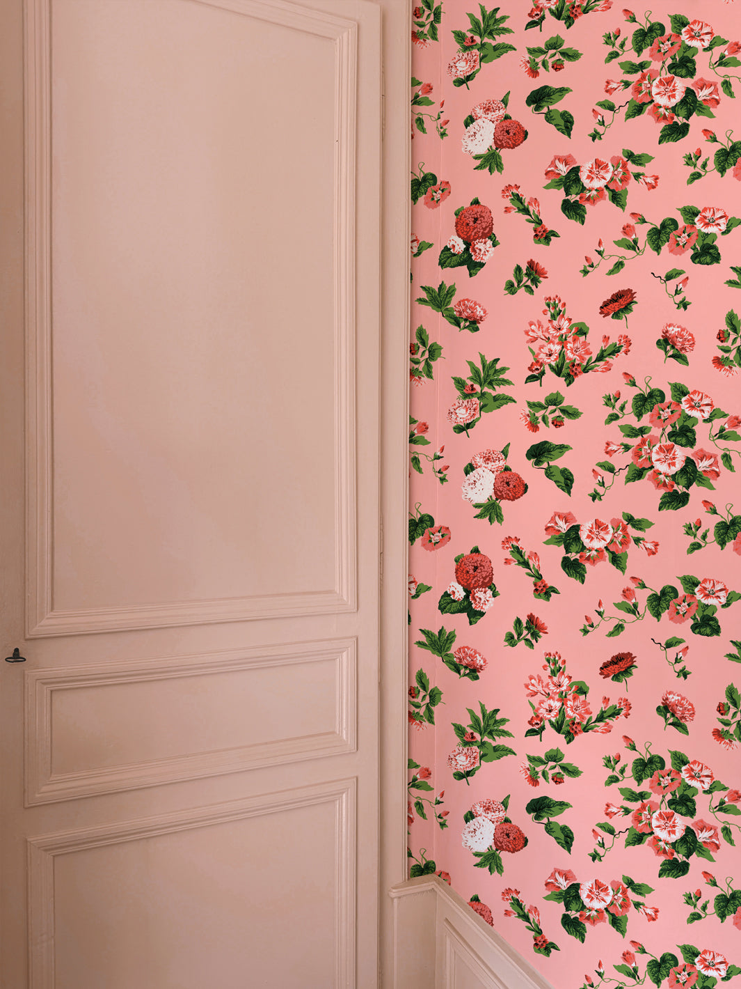 'La Zinnia' Wallpaper by Clare V. - Pink Blush