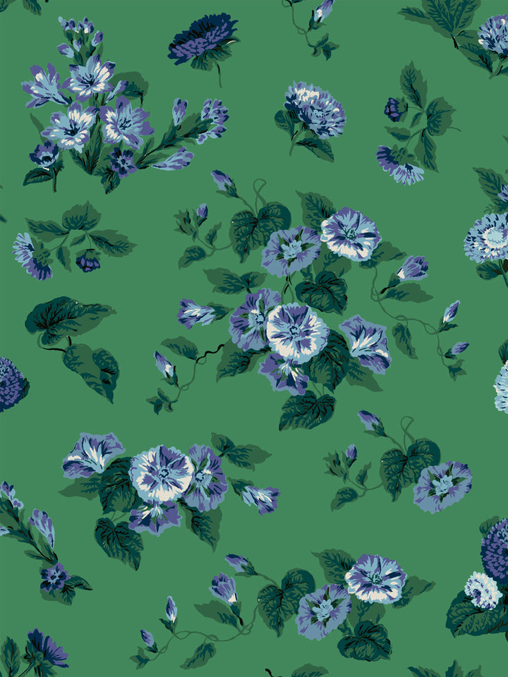 'La Zinnia' Wallpaper by Clare V. - Fern Green