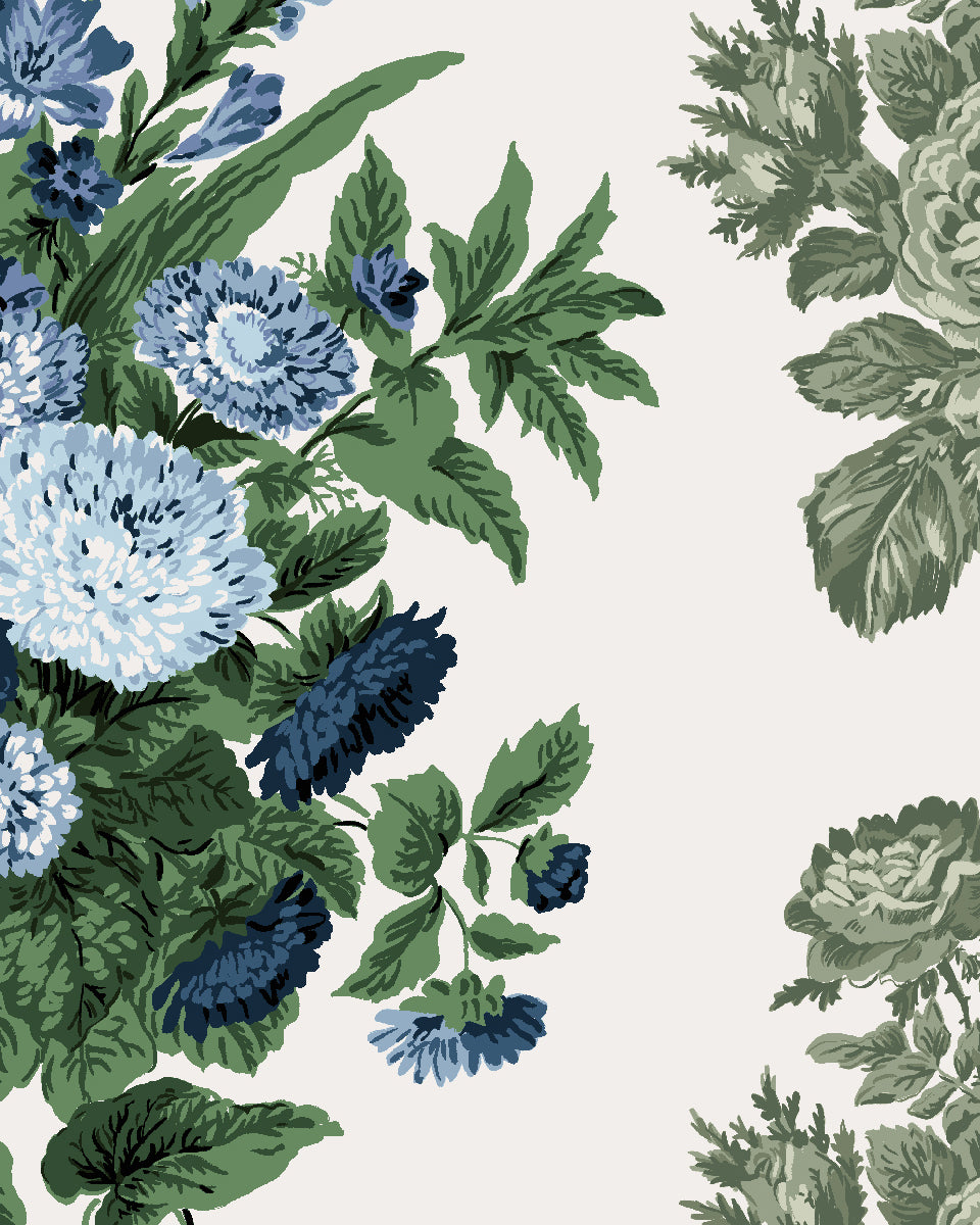 'La Garland' Wallpaper by Clare V. - Blue Olive