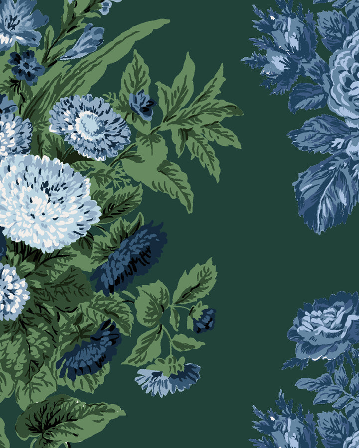 'La Garland' Wallpaper by Clare V. - Forest Green