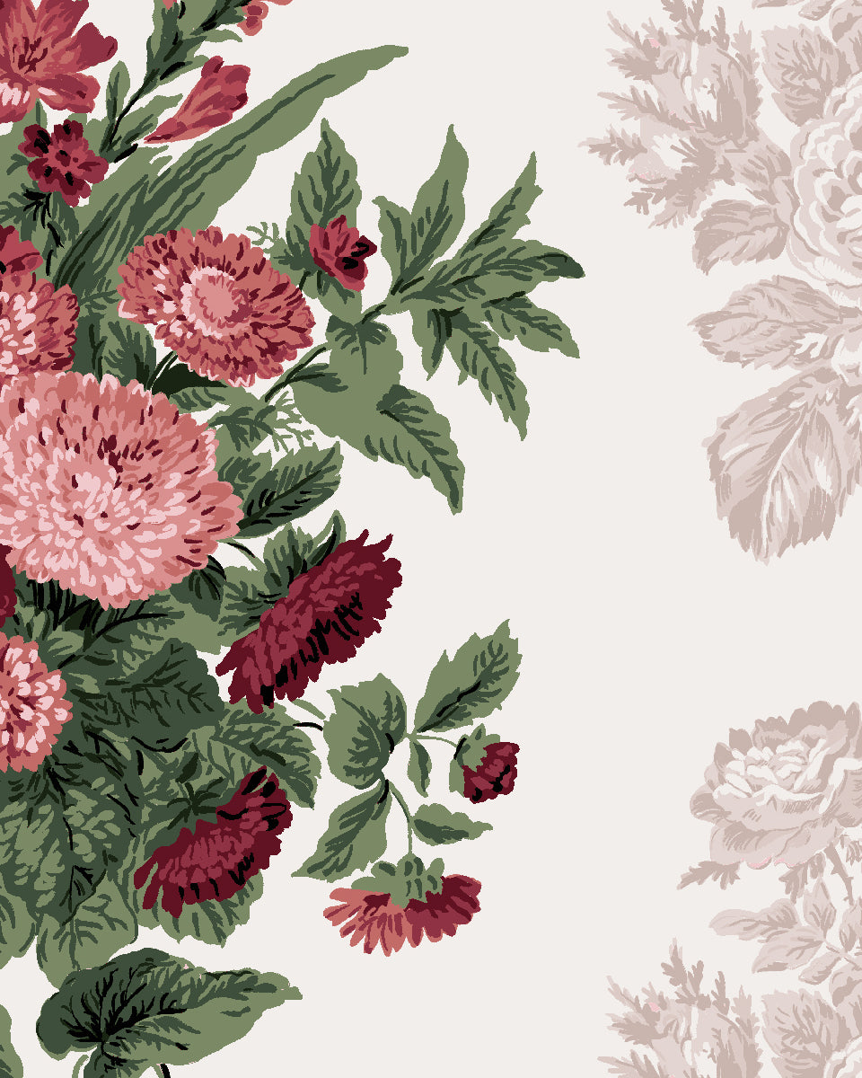 'La Garland' Wallpaper by Clare V. - Red Petal