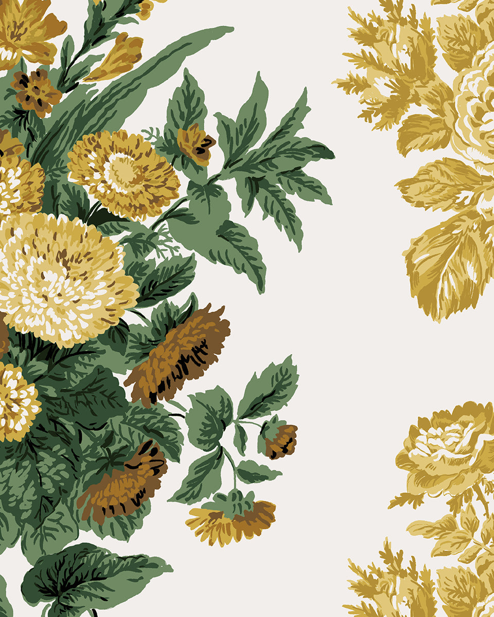 'La Garland' Wallpaper by Clare V. - Yellow Green