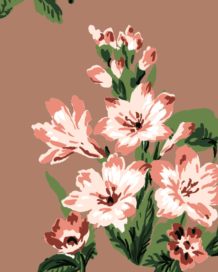 'La Zinnia' Wallpaper by Clare V. - Clay Brick