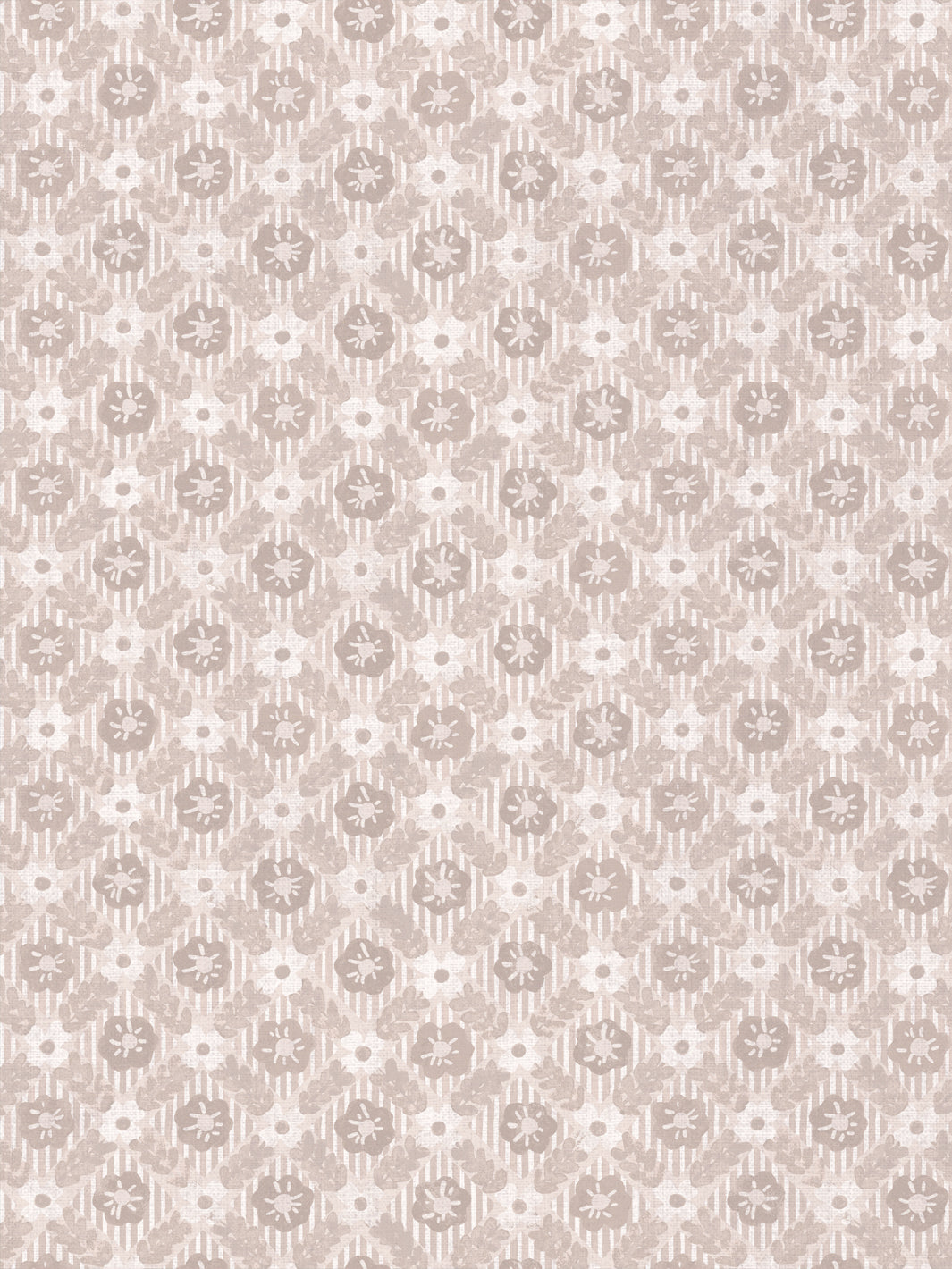 'Lattice Jardin' Linen Fabric by Clare V. - Dove Bisque