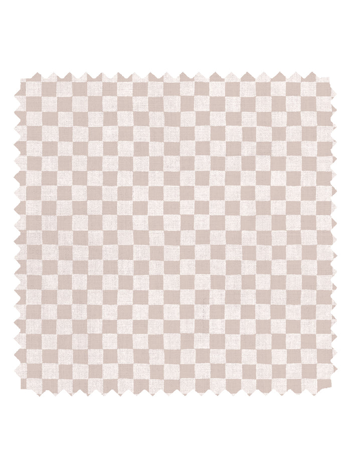 'Le Check' Linen Fabric by Clare V. - Bisque Cream