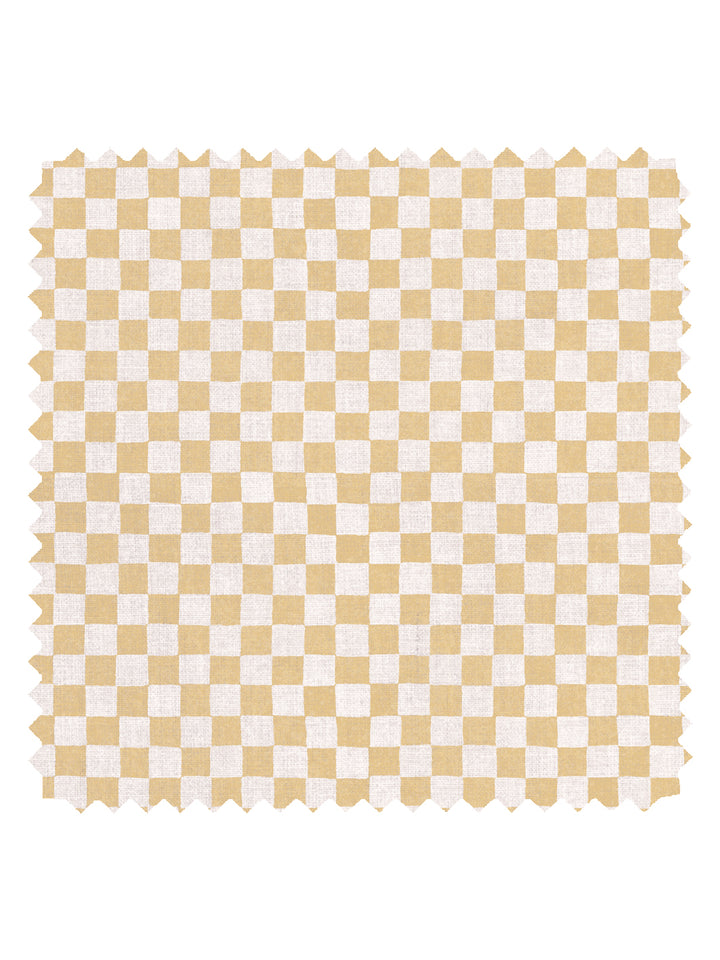 'Le Check' Linen Fabric by Clare V. - Buttercream