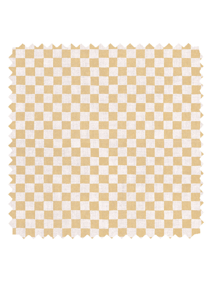 'Le Check' Linen Fabric by Clare V. - Buttercream