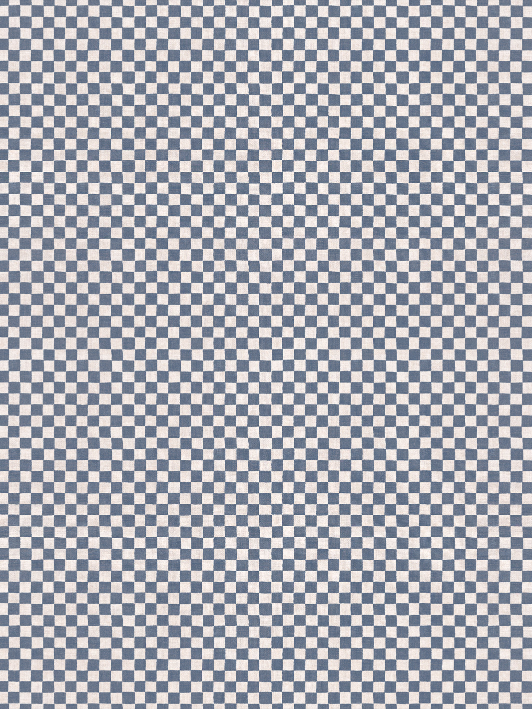 'Le Check' Linen Fabric by Clare V. - Chambray Blue