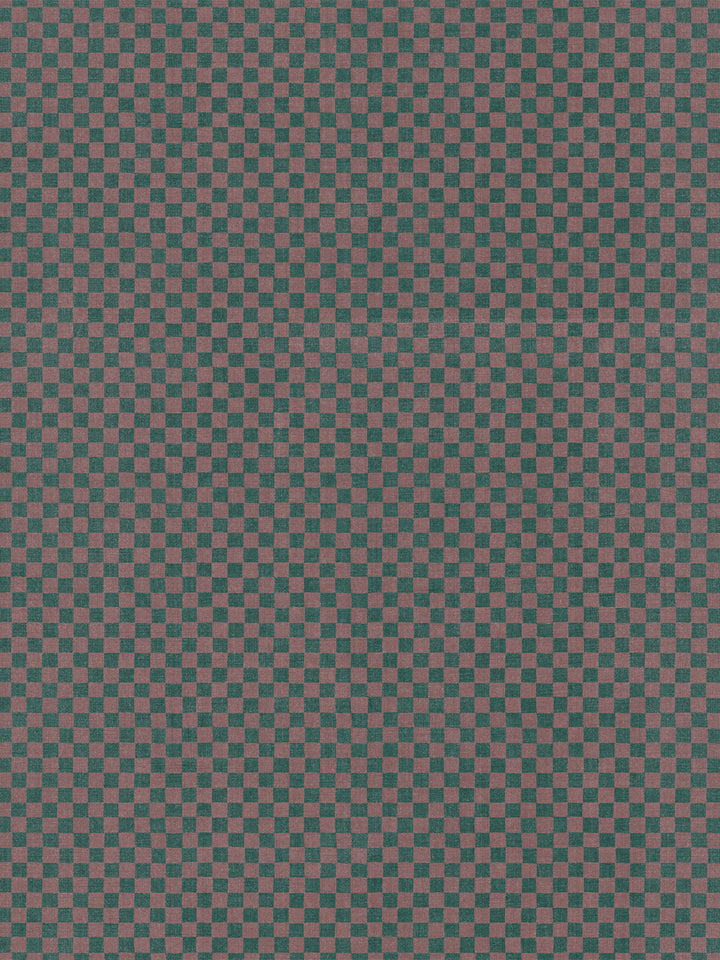 'Le Check' Linen Fabric by Clare V. - Chestnut Pine