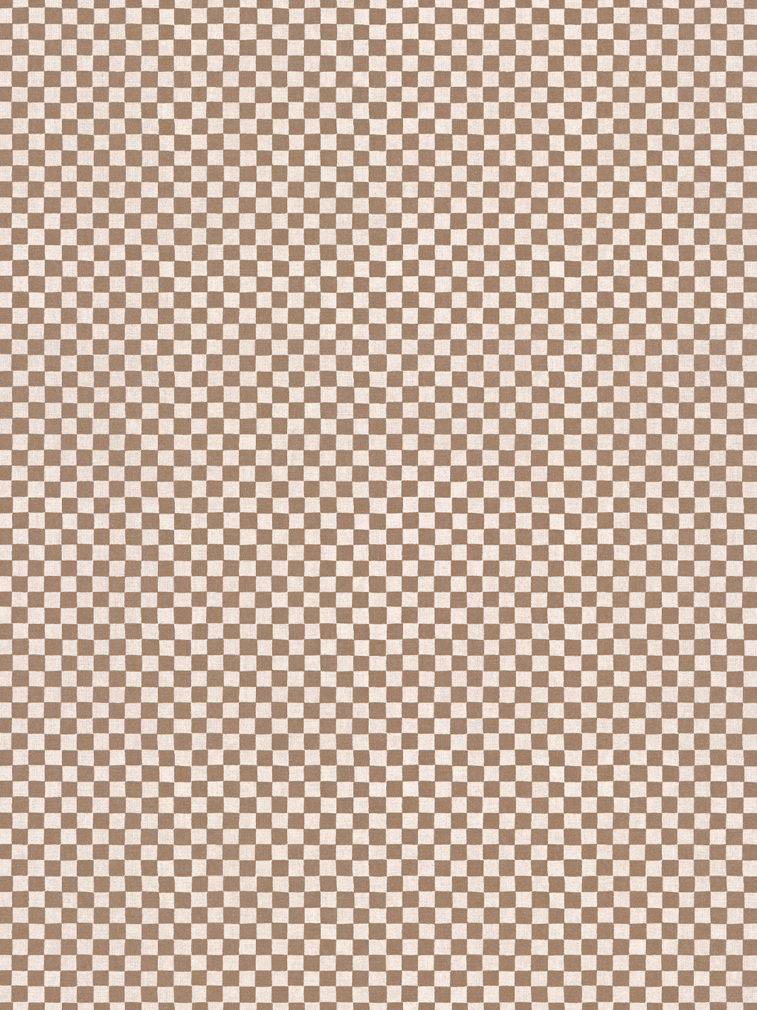 'Le Check' Linen Fabric by Clare V. - Clay Cream