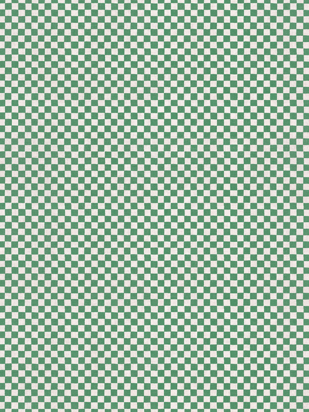 'Le Check' Linen Fabric by Clare V. - Evergreen Cream