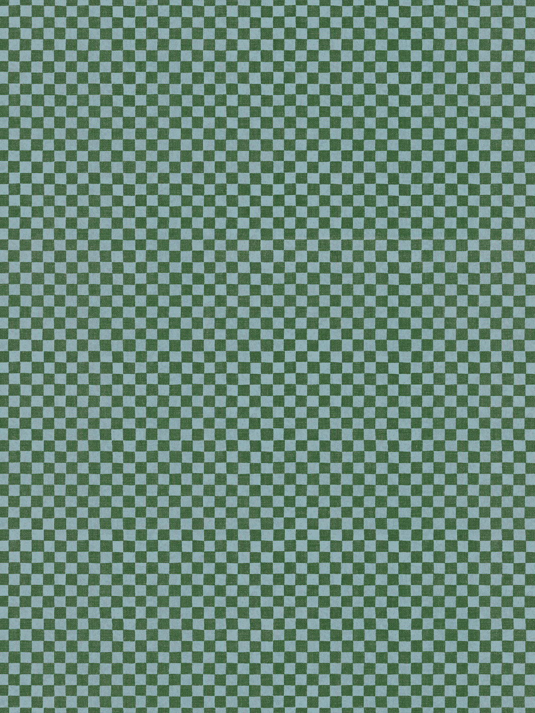 'Le Check' Linen Fabric by Clare V. - Green Sky