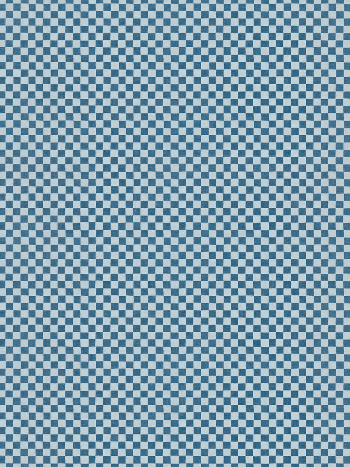 'Le Check' Linen Fabric by Clare V. - Indigo Powder