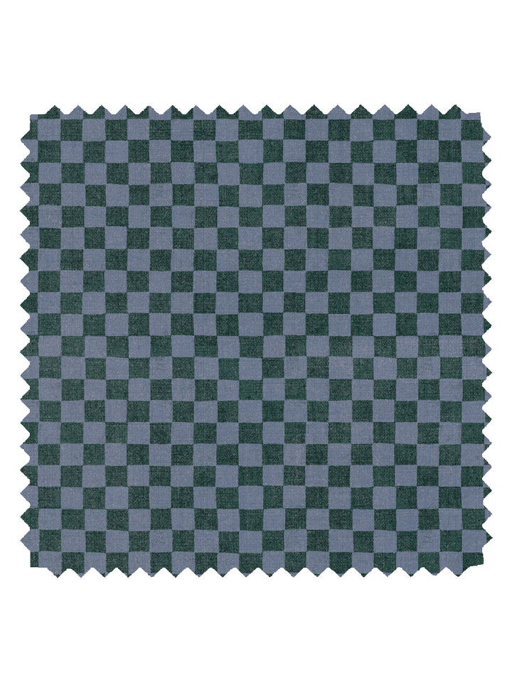 'Le Check' Linen Fabric by Clare V. - Midnight Forest