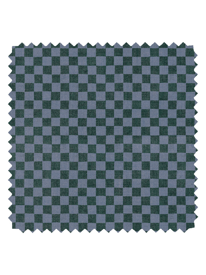 'Le Check' Linen Fabric by Clare V. - Midnight Forest