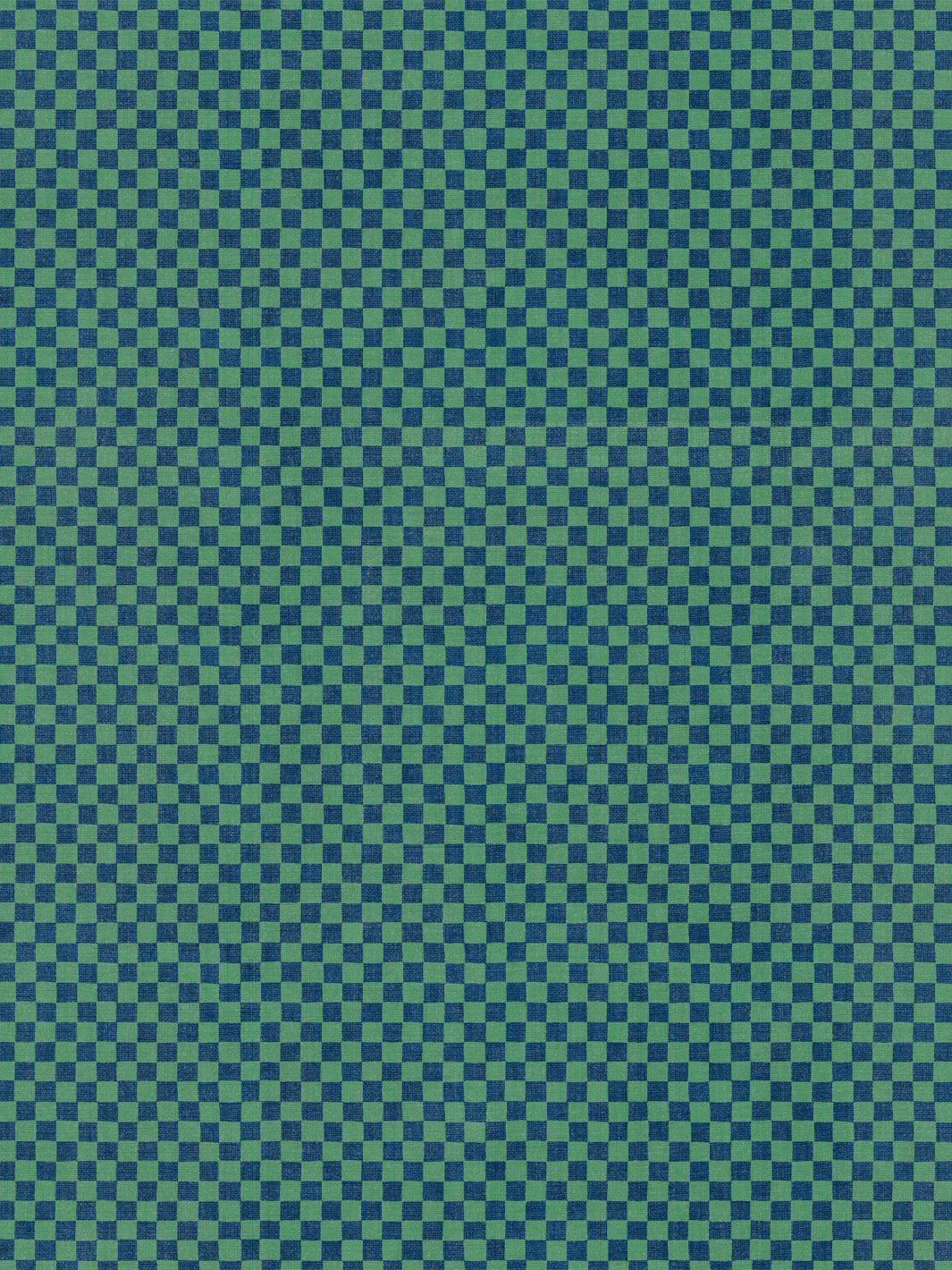 'Le Check' Linen Fabric by Clare V. - Navy Green