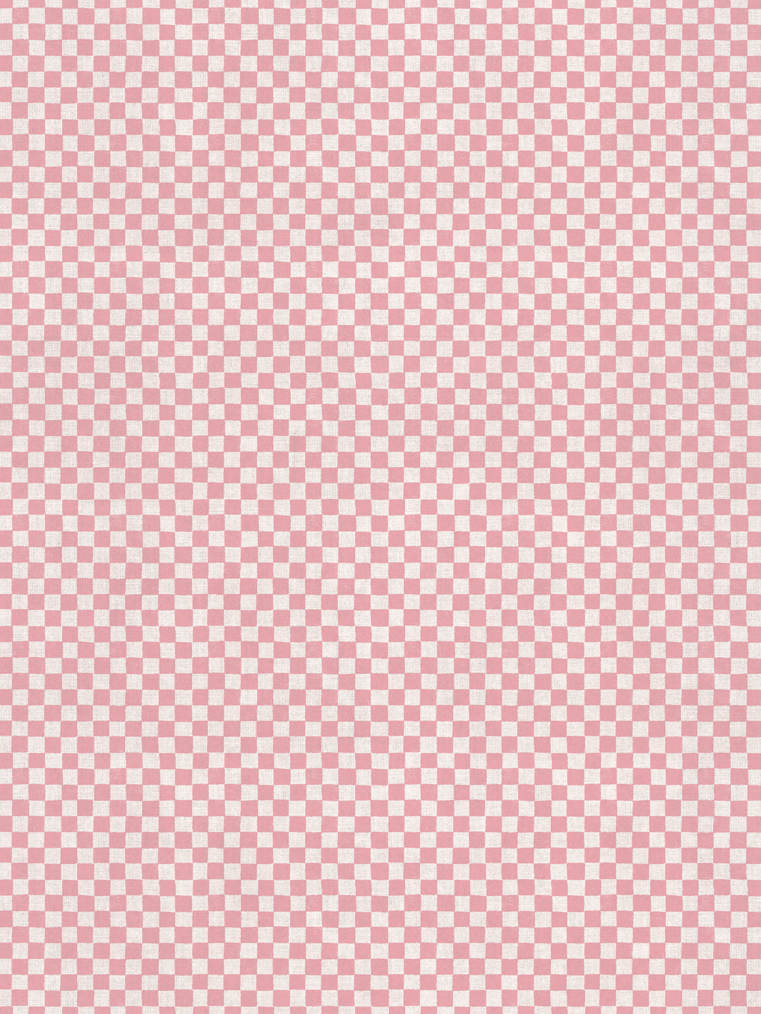'Le Check' Linen Fabric by Clare V. - Pink Cream