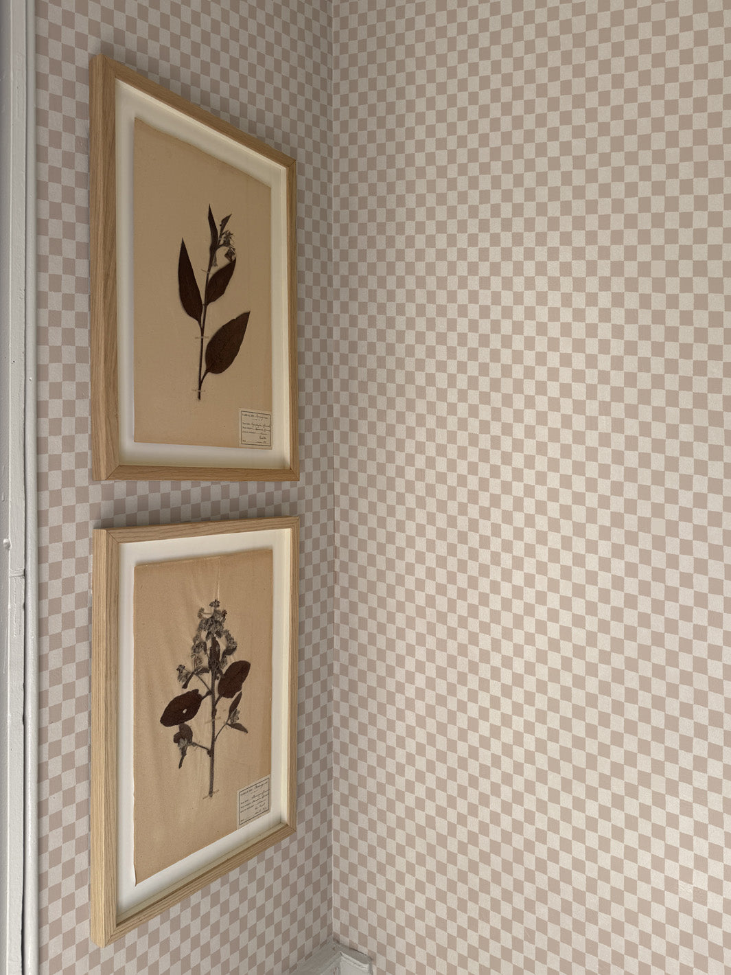 'Le Check' Wallpaper by Clare V. - Bisque Cream