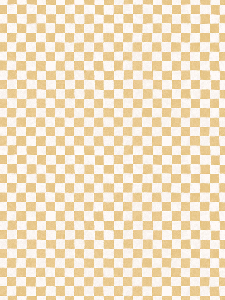 'Le Check' Wallpaper by Clare V. - Buttercream