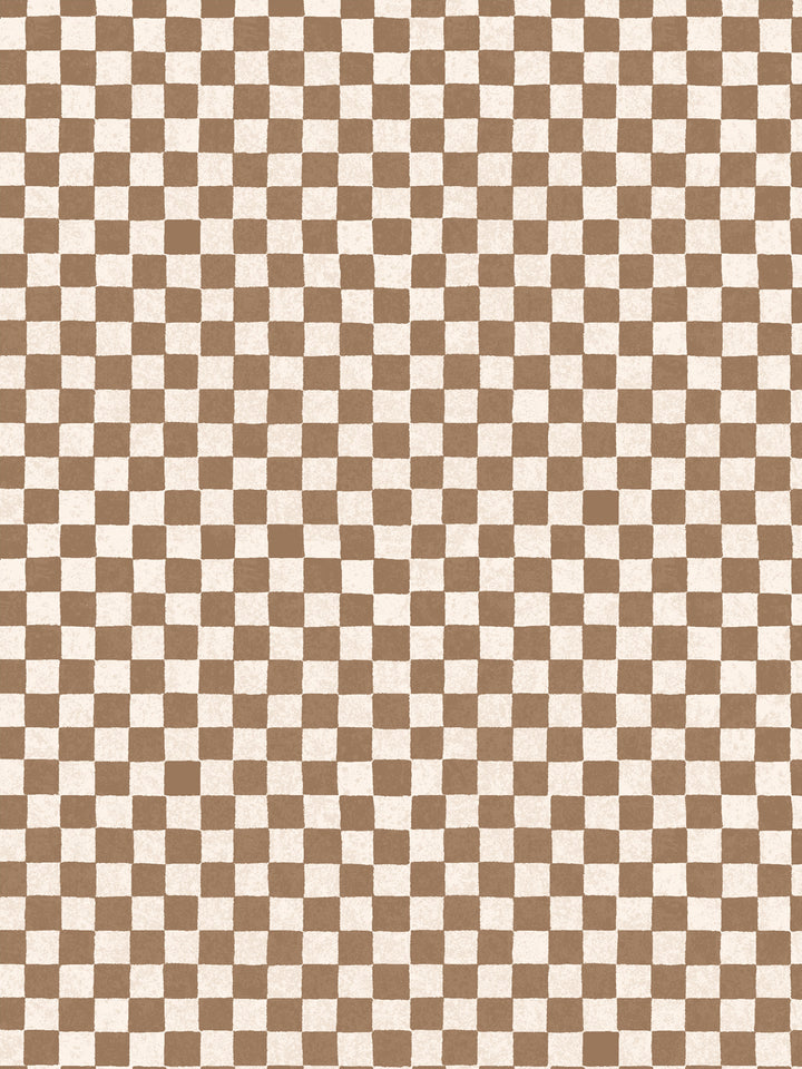 'Le Check' Wallpaper by Clare V. - Clay Cream
