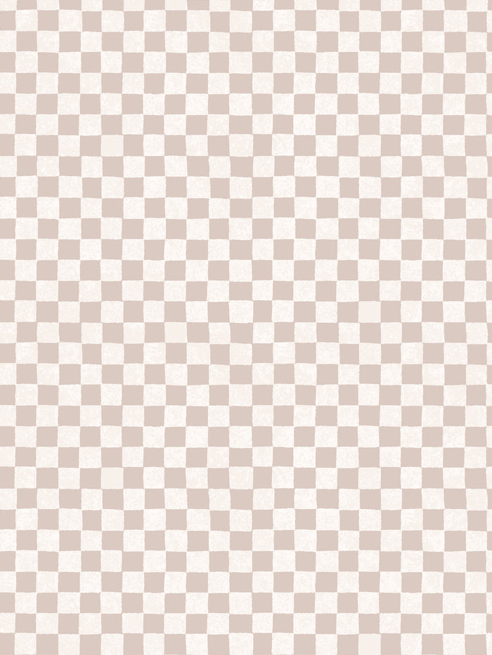 'Le Check' Wallpaper by Clare V. - Bisque Cream