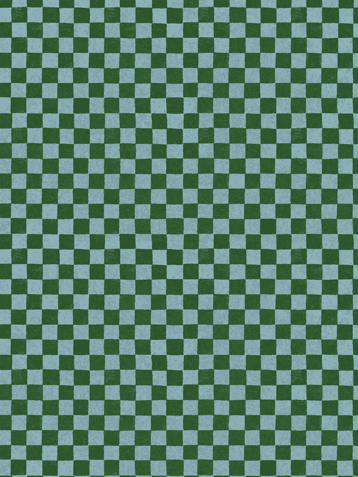 'Le Check' Wallpaper by Clare V. - Green Sky