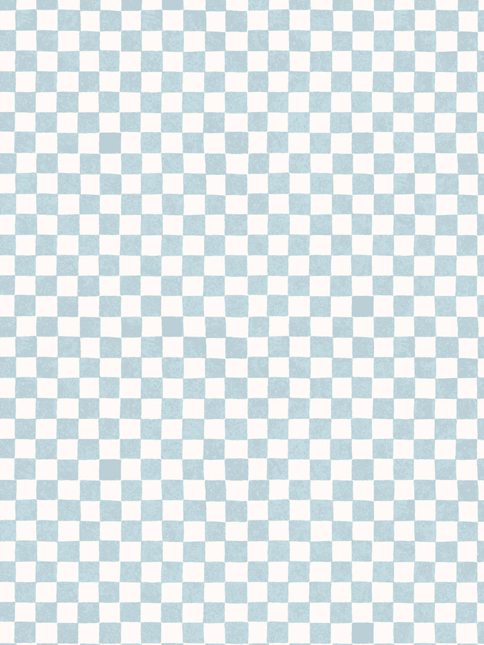 'Le Check' Wallpaper by Clare V. - Powder Blue