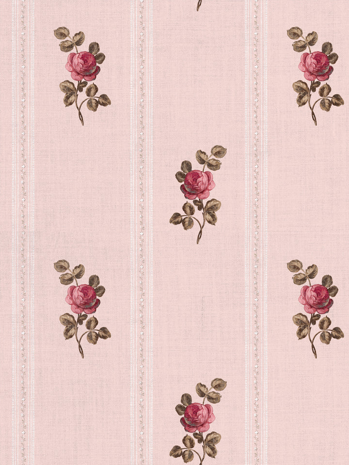 'Le Rosebud' Linen Fabric by Clare V. - Blush Rose