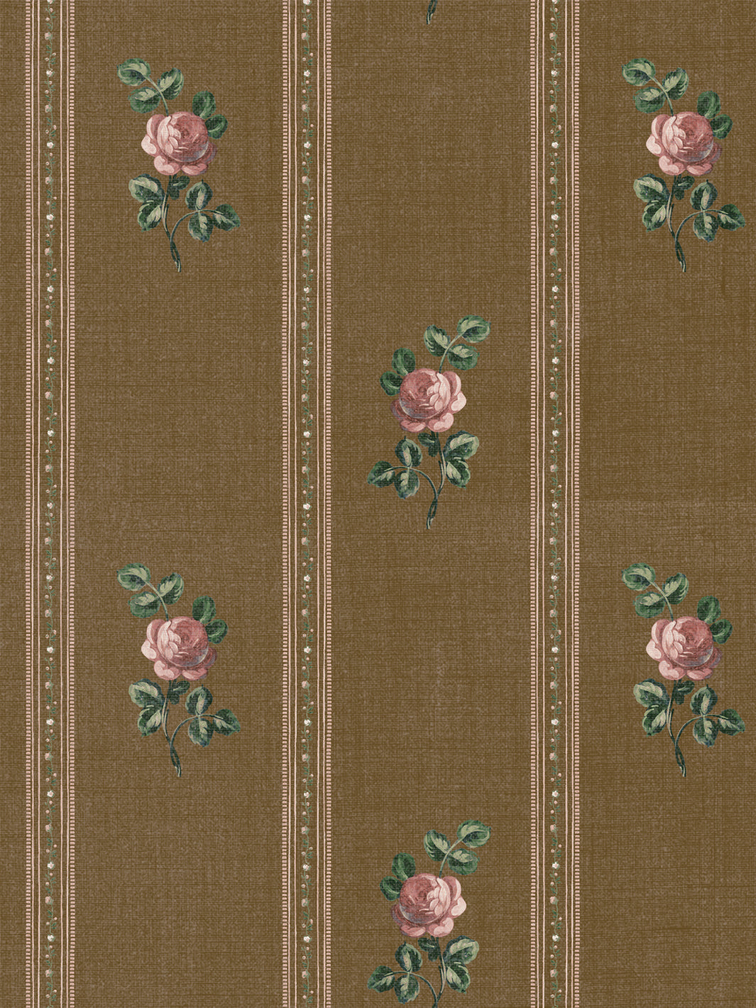 'Le Rosebud' Linen Fabric by Clare V. - Cocoa Blush