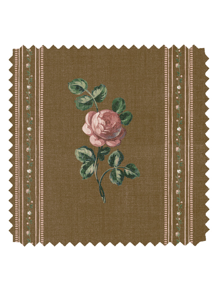 'Le Rosebud' Linen Fabric by Clare V. - Cocoa Blush