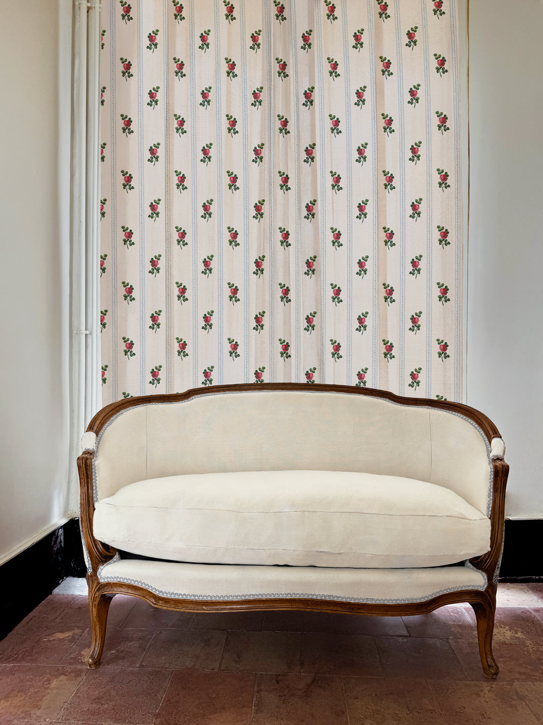 'Le Rosebud' Linen Fabric by Clare V. - Lipstick Cream