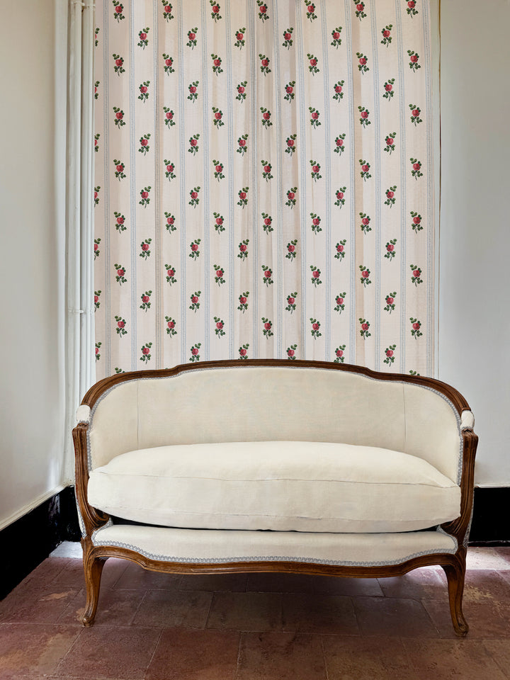 'Le Rosebud' Linen Fabric by Clare V. - Lipstick Cream