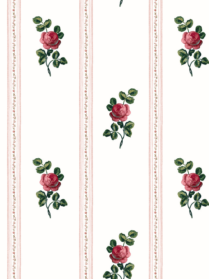 'Le Rosebud' Wallpaper by Clare V. - Rouge Green