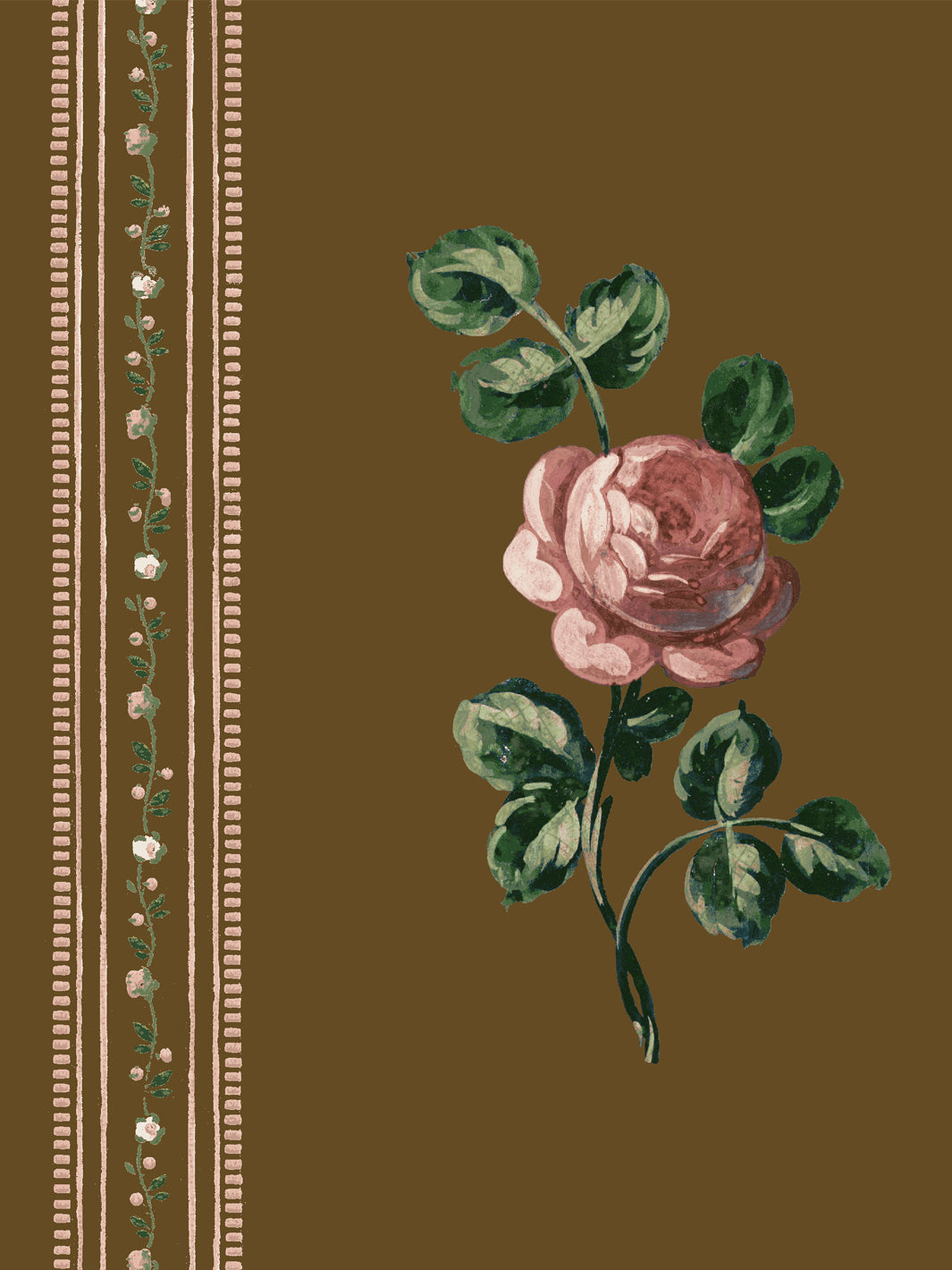 'Le Rosebud' Wallpaper by Clare V. - Cocoa Blush