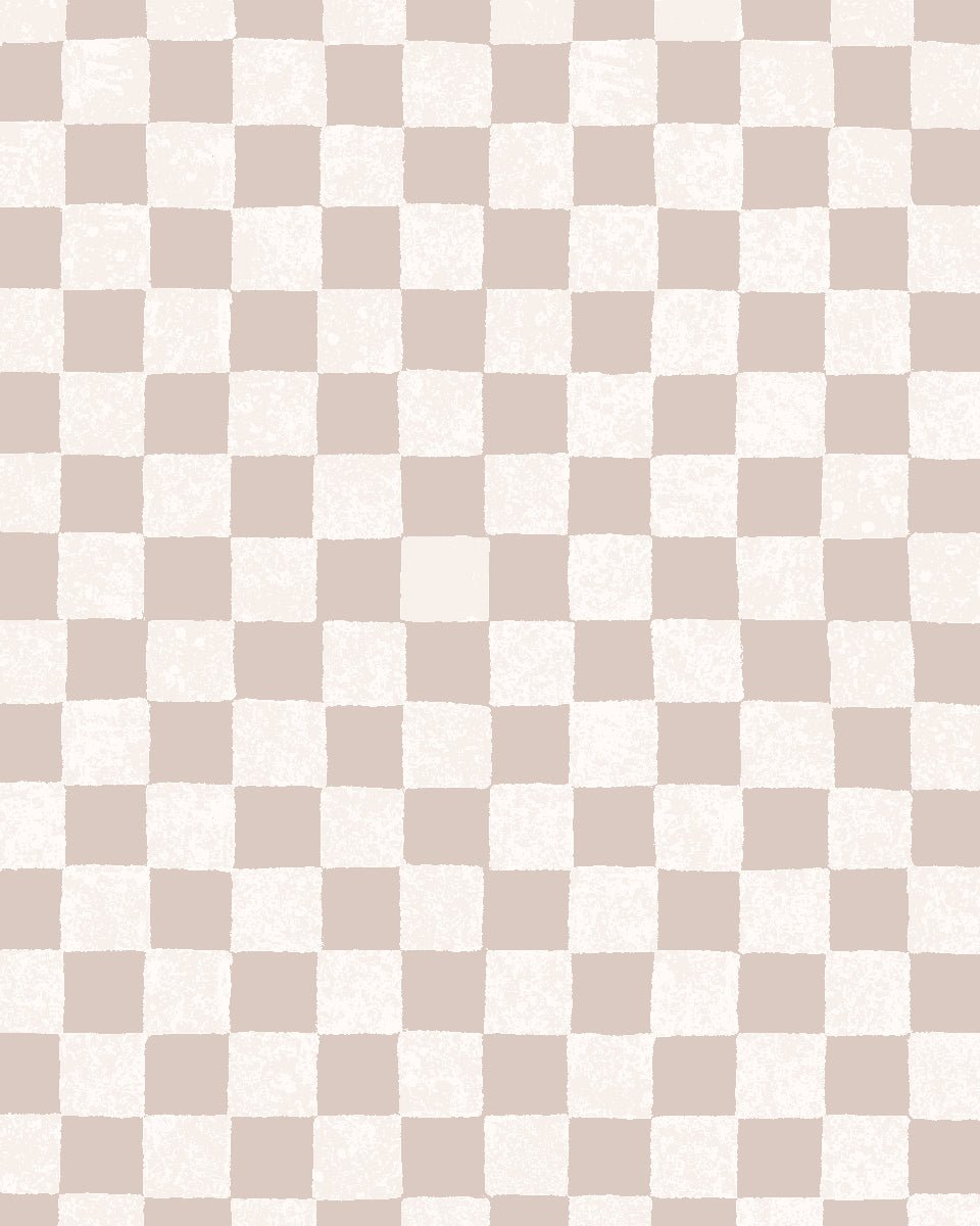 'Le Check' Wallpaper by Clare V. - Bisque Cream