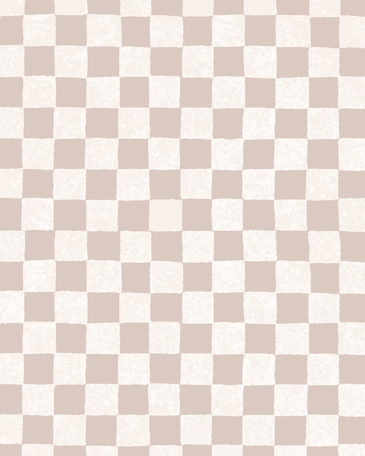 'Le Check' Wallpaper by Clare V. - Bisque Cream