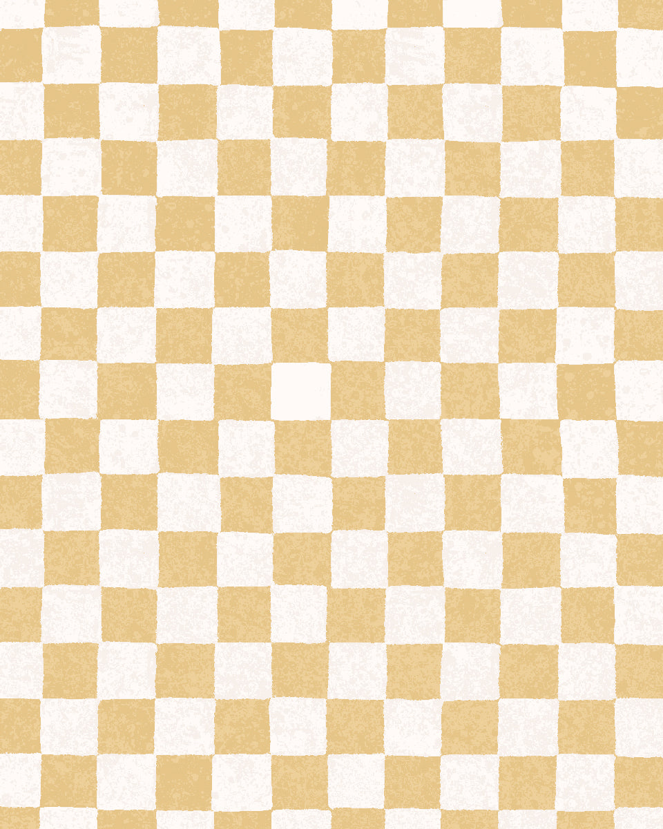 'Le Check' Wallpaper by Clare V. - Buttercream