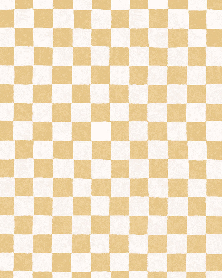 'Le Check' Wallpaper by Clare V. - Buttercream