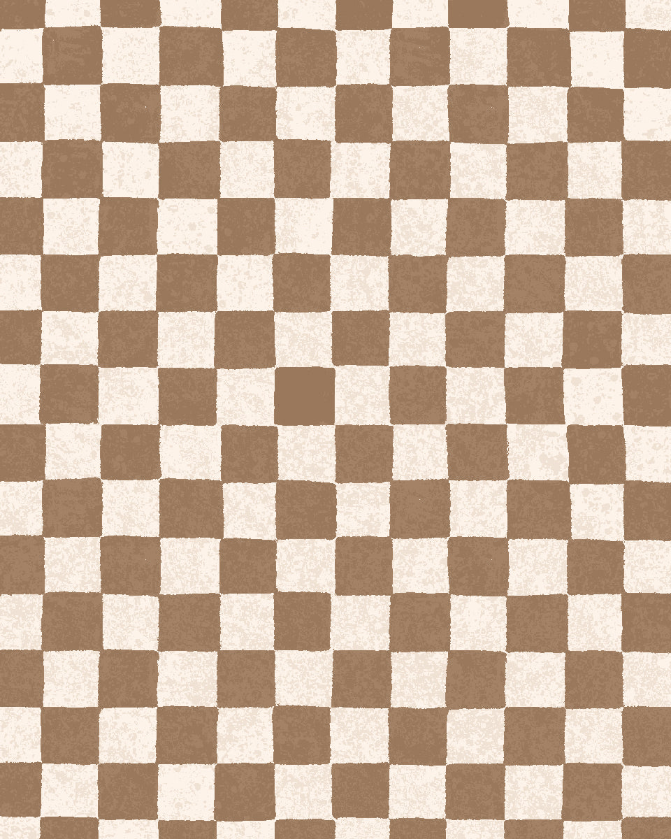 'Le Check' Wallpaper by Clare V. - Clay Cream