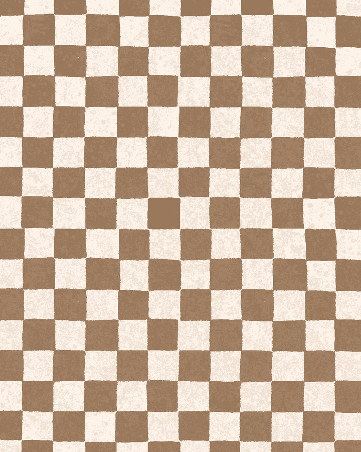 'Le Check' Wallpaper by Clare V. - Clay Cream