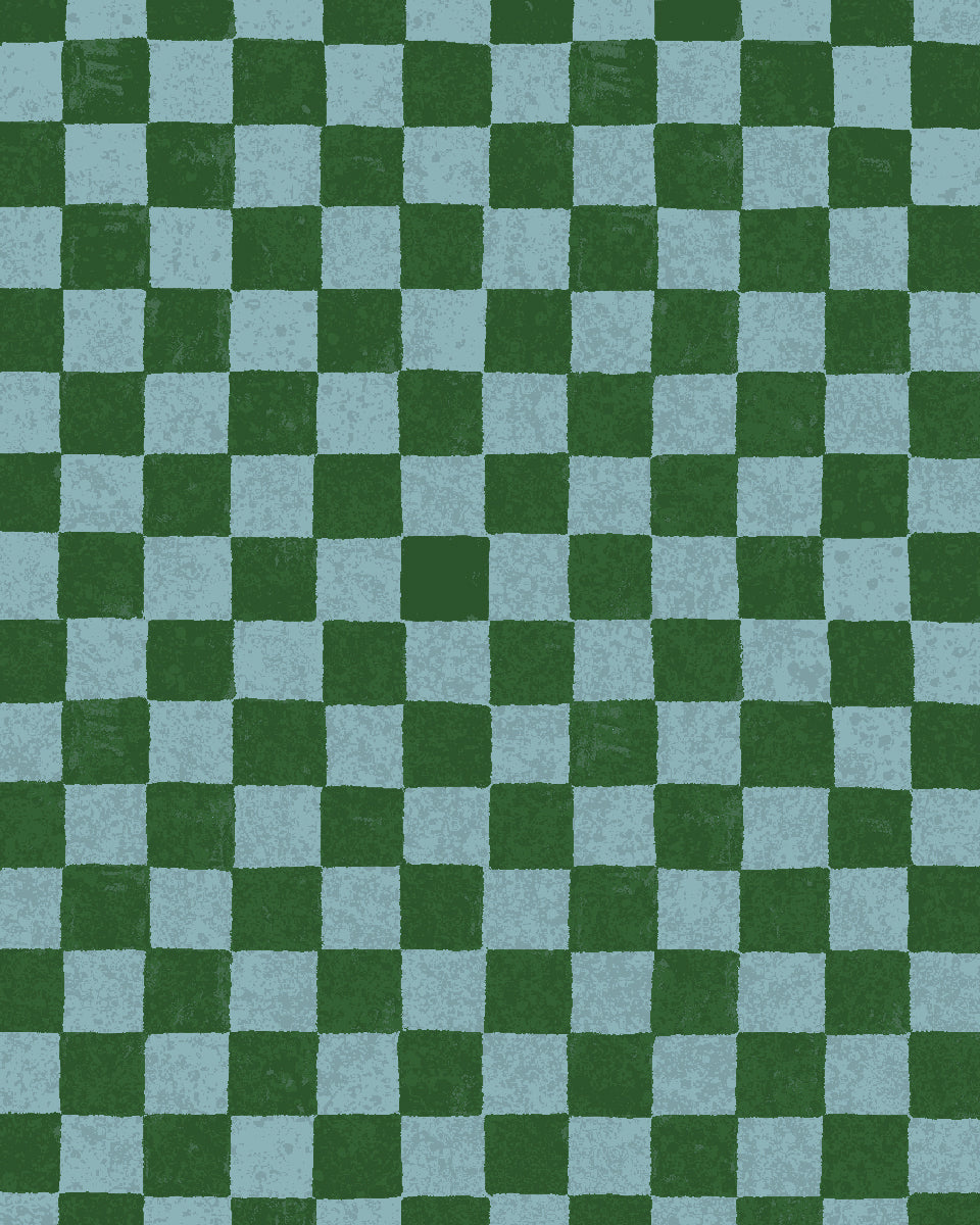 'Le Check' Wallpaper by Clare V. - Green Sky