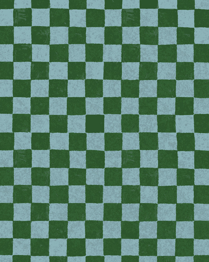 'Le Check' Wallpaper by Clare V. - Green Sky