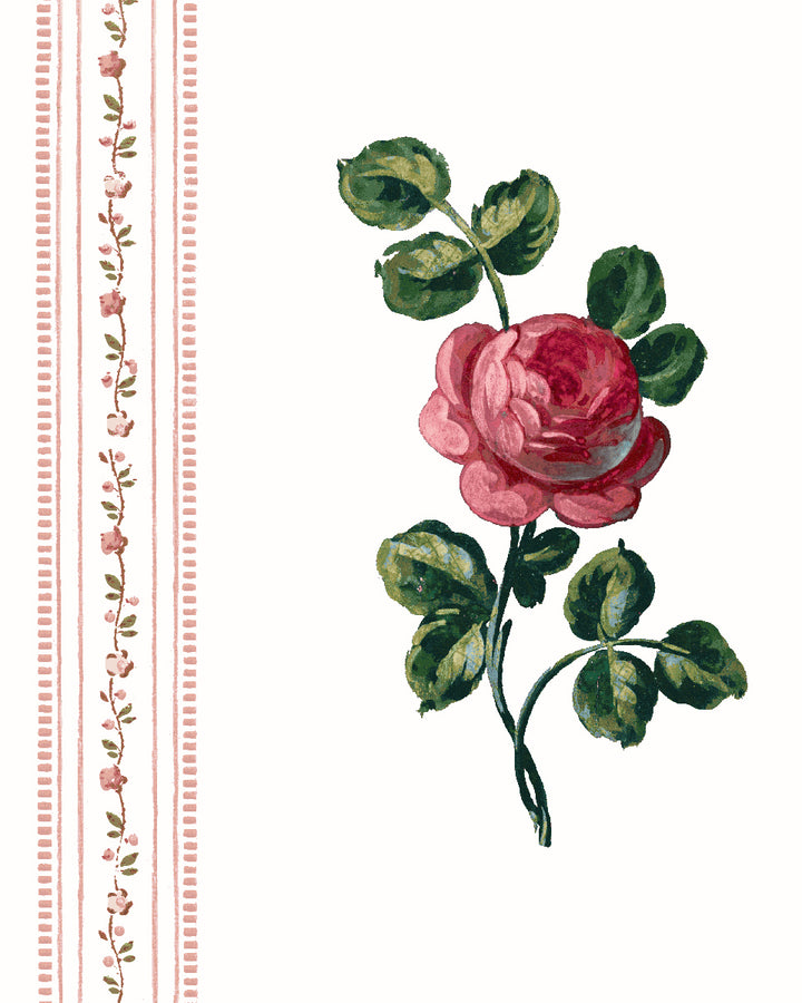 'Le Rosebud' Wallpaper by Clare V. - Rouge Green
