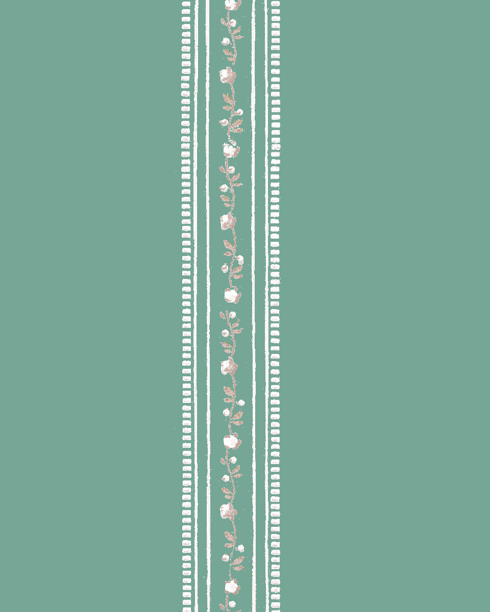 'Le Trellis' Wallpaper by Clare V. - Antique Green