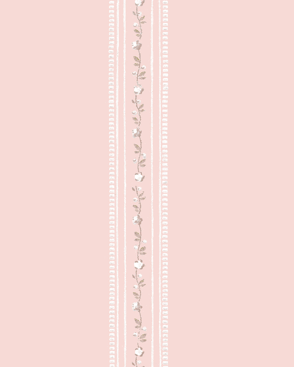 'Le Trellis' Wallpaper by Clare V. - Blush Cream