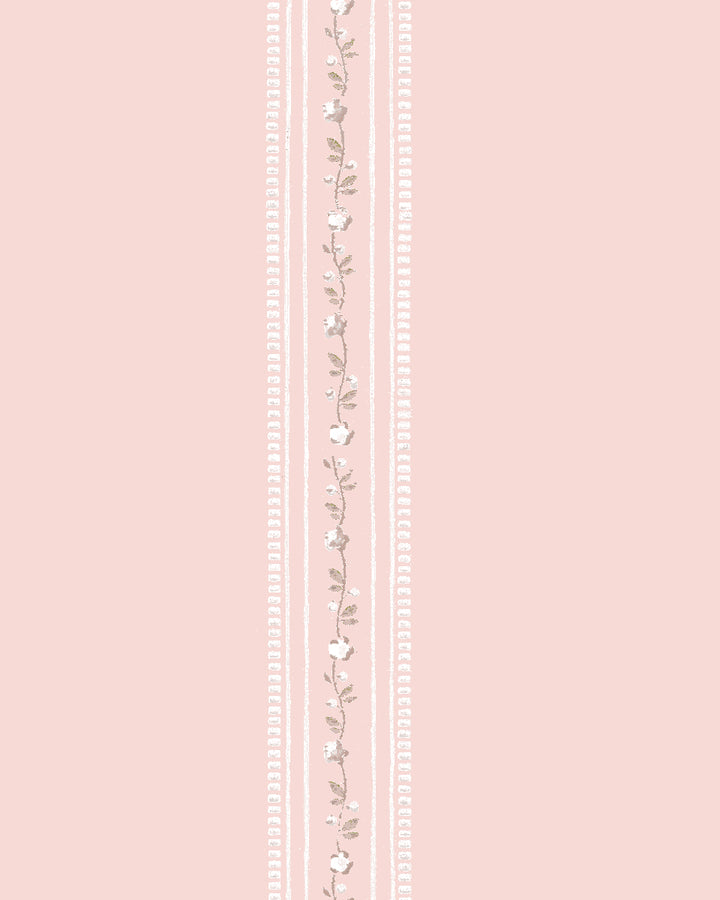 'Le Trellis' Wallpaper by Clare V. - Blush Cream