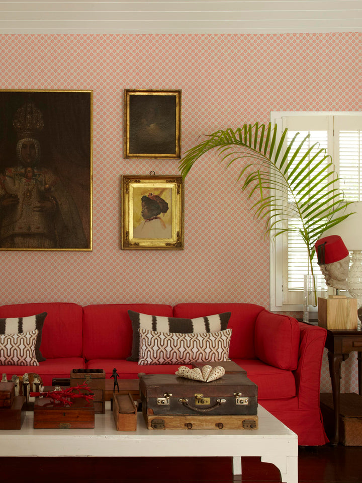'Lets Get High' Wallpaper by Flint Wood & Hicks - Dark Coral