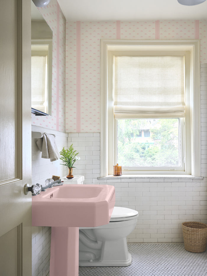 'Lotus Line' Wallpaper by Wallshoppe - Soft Petal
