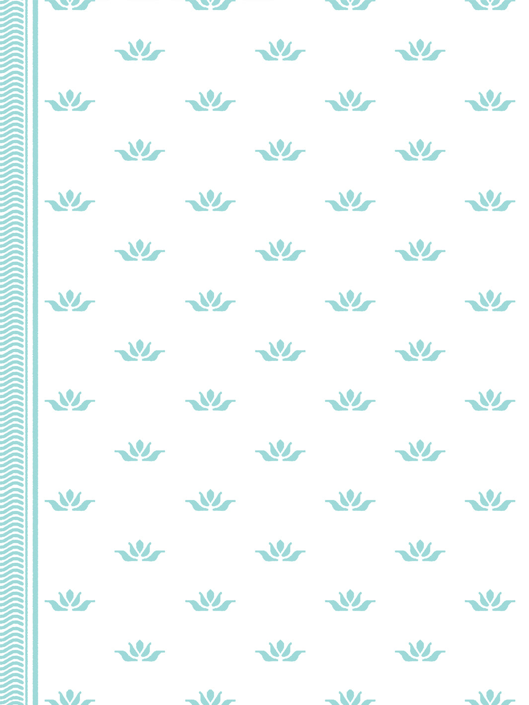 'Lotus Line' Wallpaper by Wallshoppe - Aqua