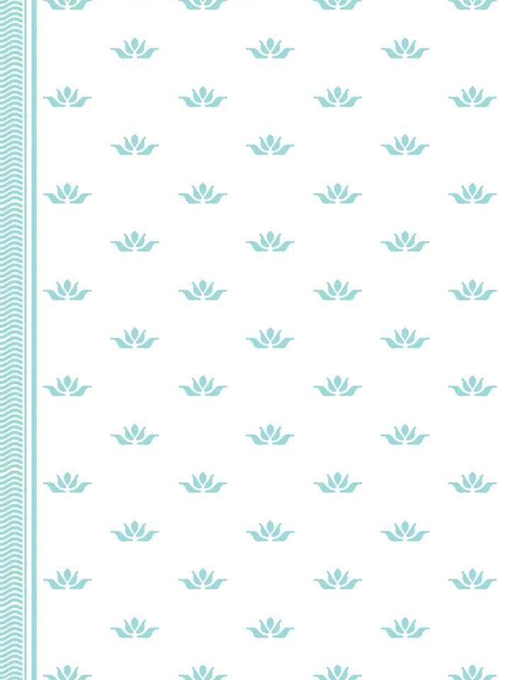 'Lotus Line' Wallpaper by Wallshoppe - Aqua